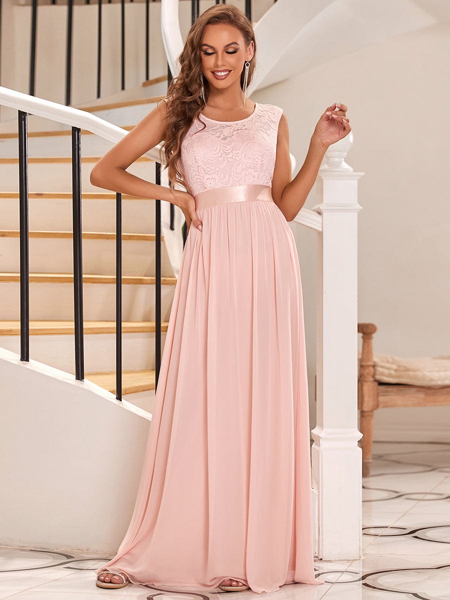 Pink Chiffon Bridesmaid Dresses #style_EP00646PK
