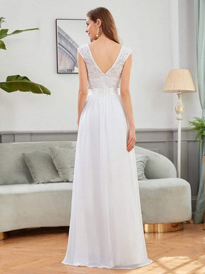 Custom Size Classic Round Neck V Back Lace Bodice Bridesmaid Dress
