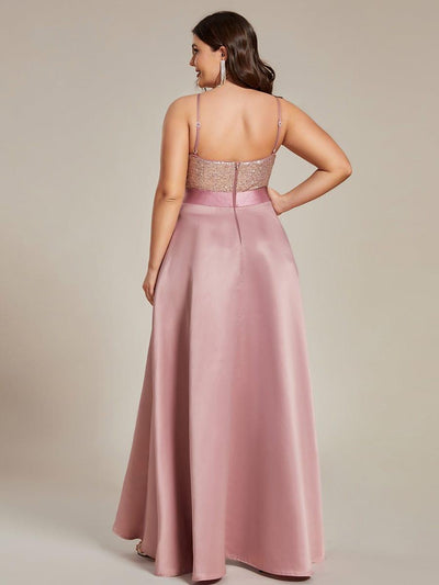 Sparkly Plus Size Prom Dresses for Women with Irregular Hem #color_Purple Orchid