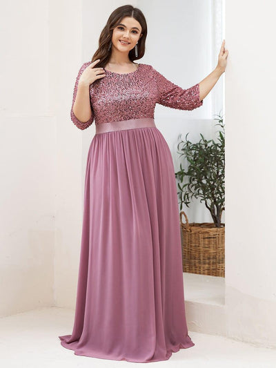 Women's Long Tulle & Sequin Evening Dresses for Mother of the Bride #color_Purple Orchid