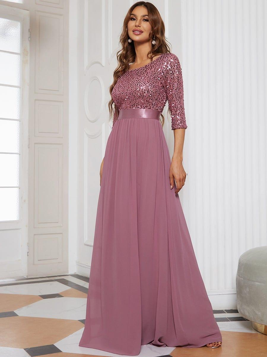 Mauve long formal dress top