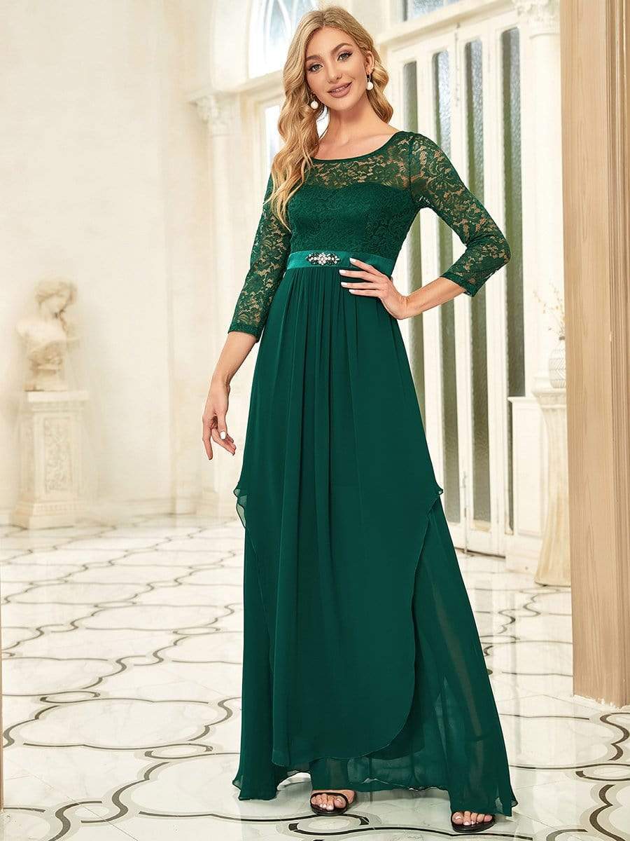 Quarter sleeve long best sale dress