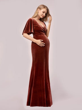 Women Elegant Double V Neck Maternity Dresses