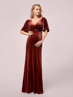 Women Elegant Double V Neck Maternity Dresses