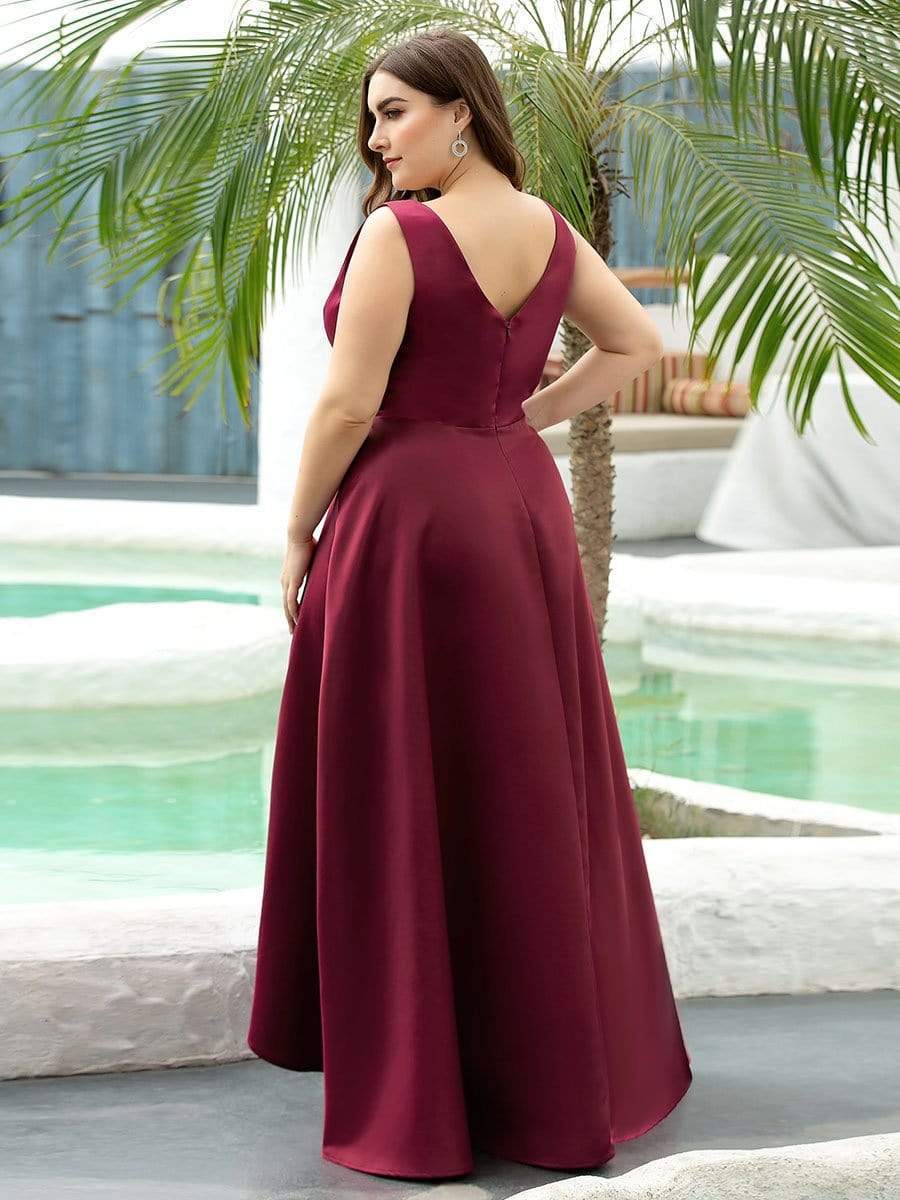 Women's V-Neck Asymmetric High Low Cocktail Party Dresses