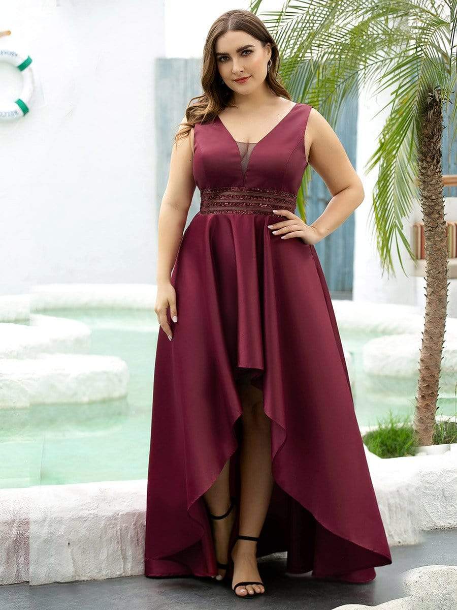 Women's Plus Size Asymmetric High Low Cocktail Party Dress