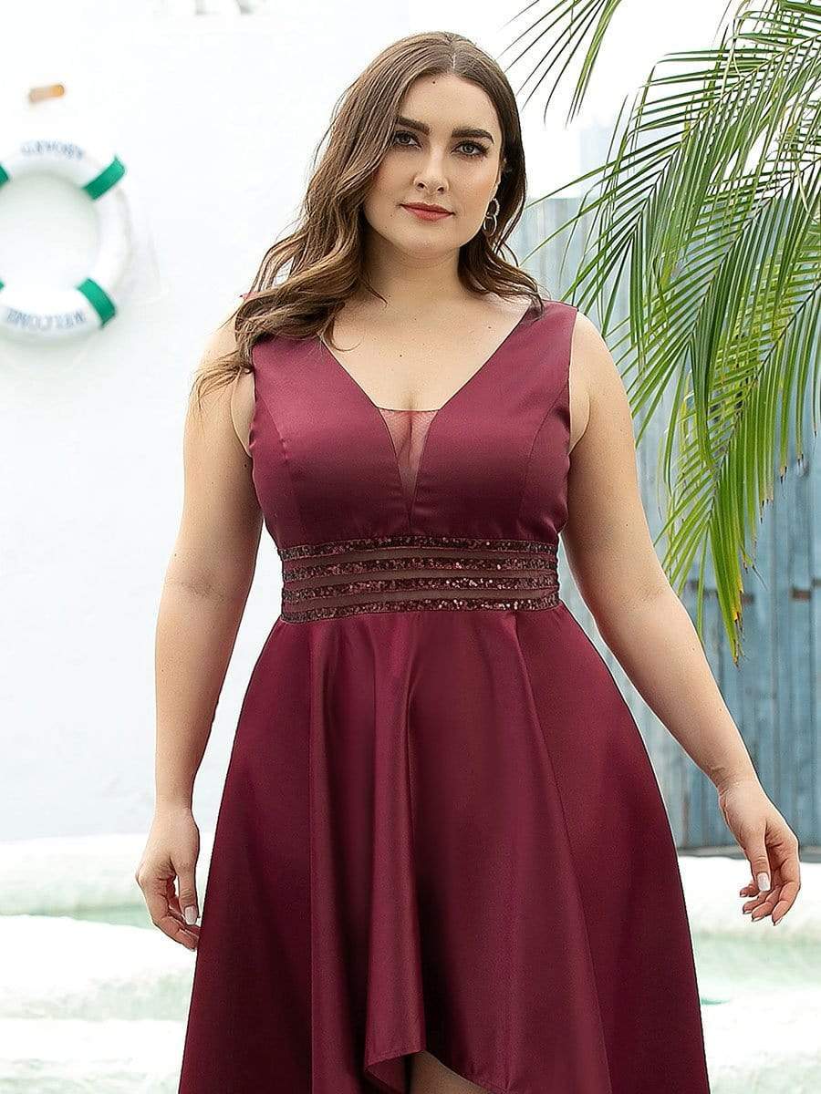 Women's Plus Size Asymmetric High Low Cocktail Party Dress