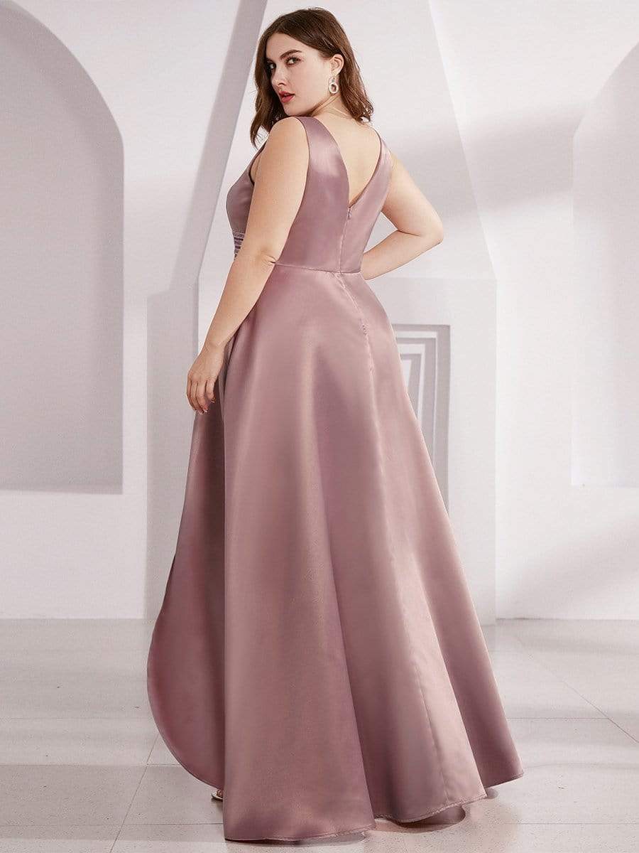 Women's Plus Size Asymmetric High Low Cocktail Party Dress #color_Purple Orchid