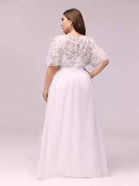 Custom Size A-Line Short Sleeve Embroidery Floor Length Bridesmaid Dresses