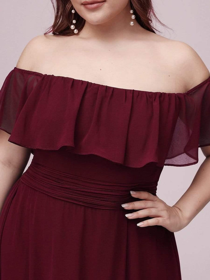 Plus Size Crossover Off-Shoulder Split Dress