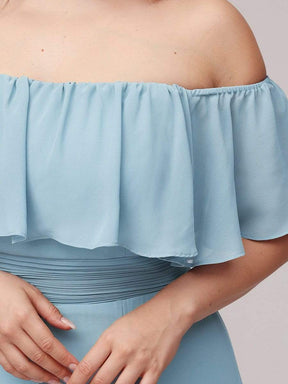 Women's Off-The-Shoulder Ruffle Thigh Split Plus Size Bridesmaid Dress