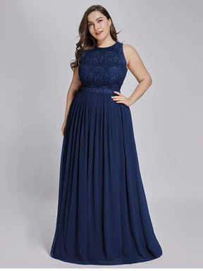 Plus Size Sleeveless Maxi Long A Line Lace Bridesmaid Dresses