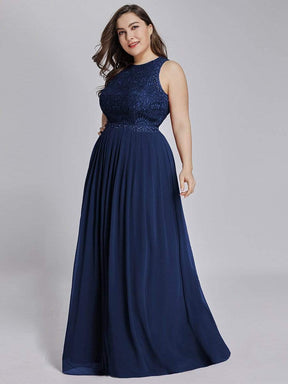 Plus Size Sleeveless Maxi Long A Line Lace Bridesmaid Dresses