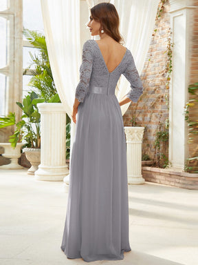 Custom Size Elegant Round Neck A Line See-Through Lace Evening Dress