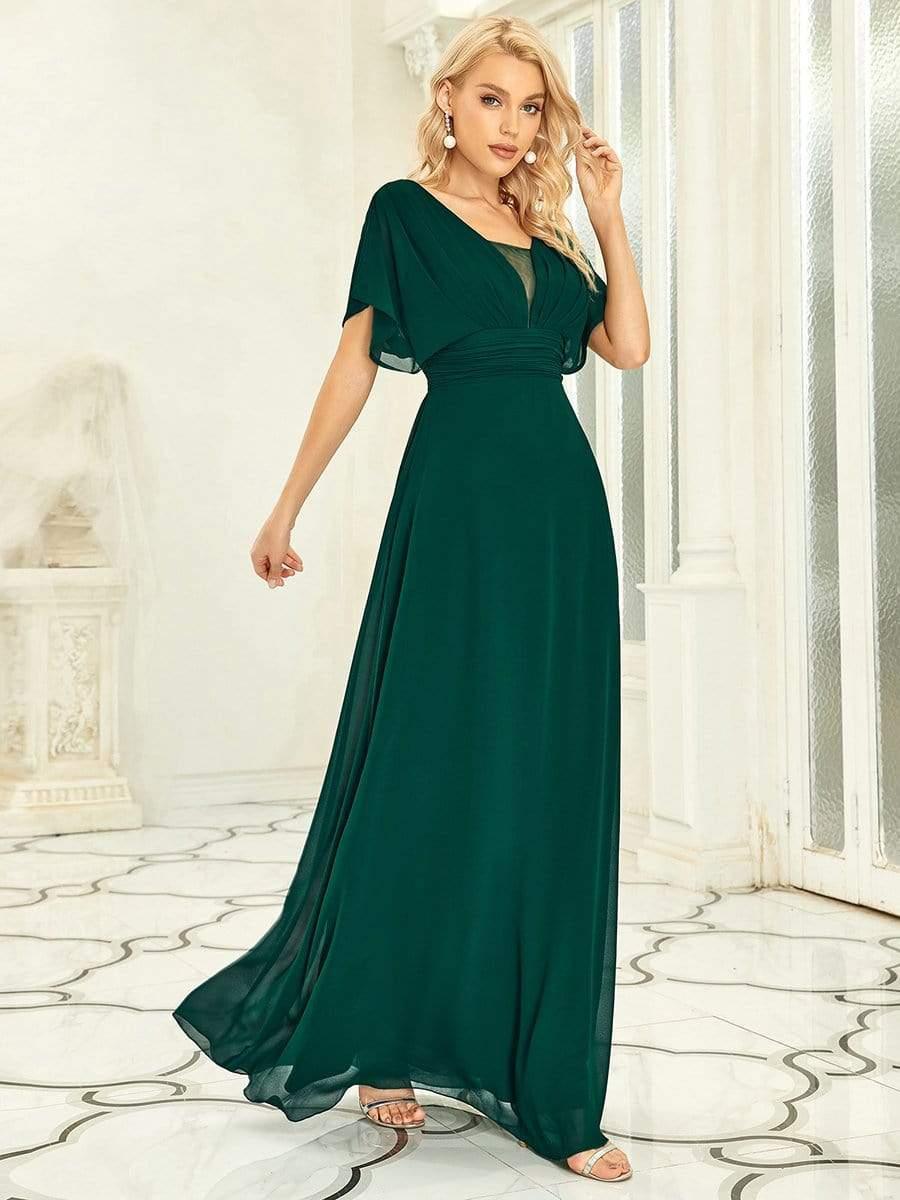 Stunning A-Line Empire Waist Chiffon Wedding Guest Dress