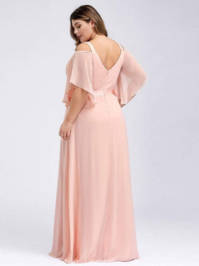 Off Shoulder Floor Length Wedding Guest Dress with Ruffle Sleeves