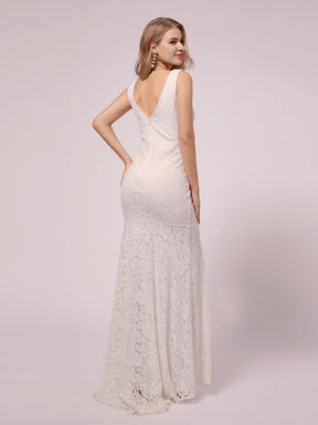 Deep V Neck Lace Mermaid Maternity Dress