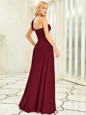 Custom Size Chiffon One Shoulder Maxi Long Bridesmaid Dresses for Women