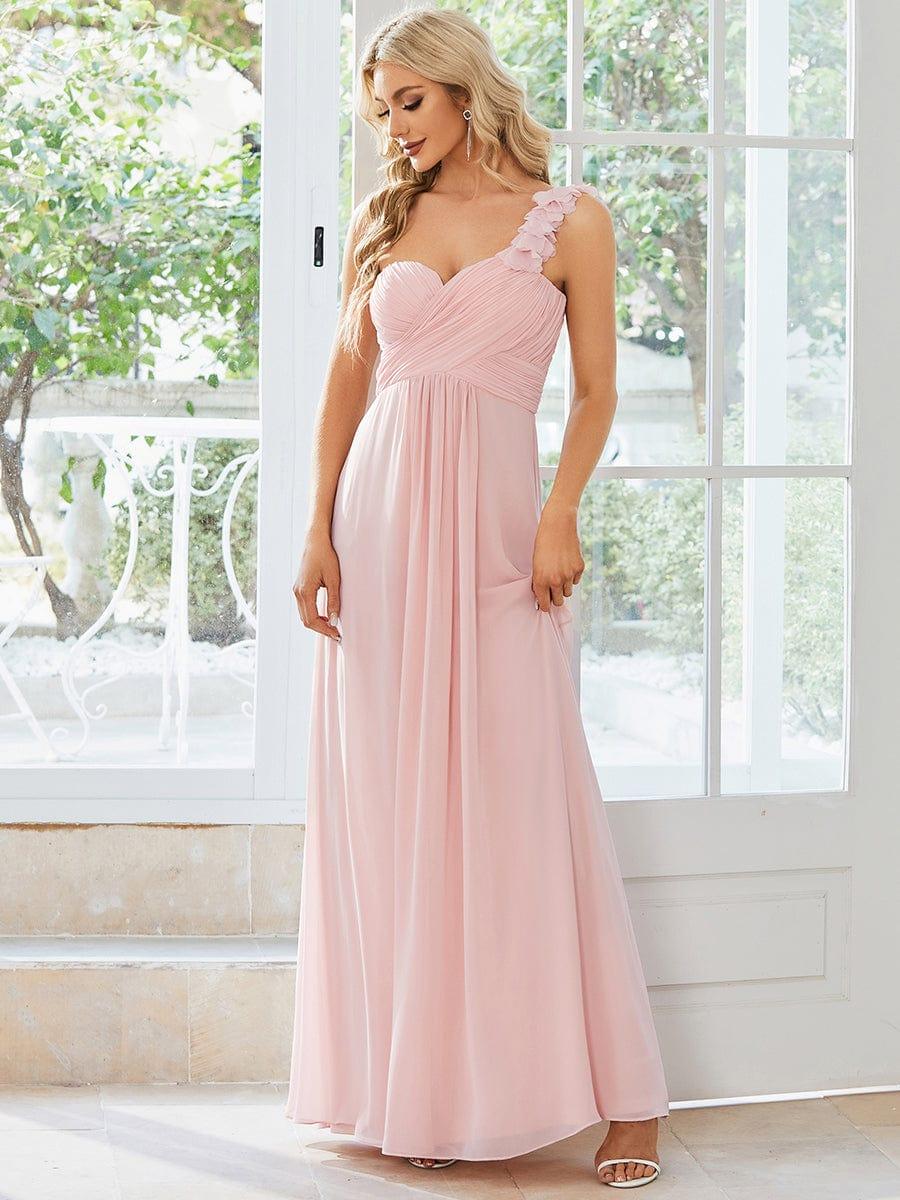 Chiffon One Shoulder Long Bridesmaid Dresses