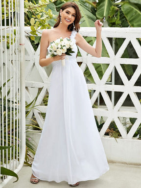 Custom Size Chiffon One Shoulder Maxi Long Bridesmaid Dresses for Women