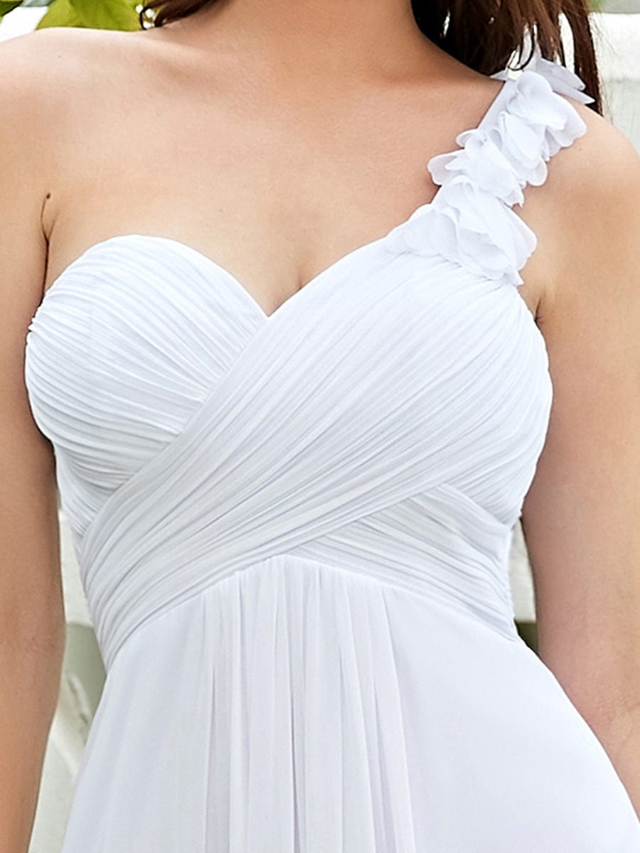 Chiffon One Shoulder Maxi Long Bridesmaid Dresses for Women