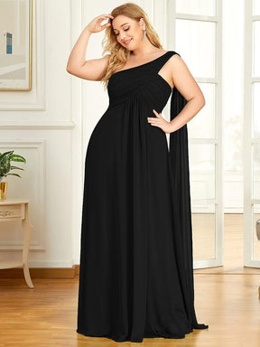 Plus Size Chiffon One Shoulder Maxi Evening Dresses