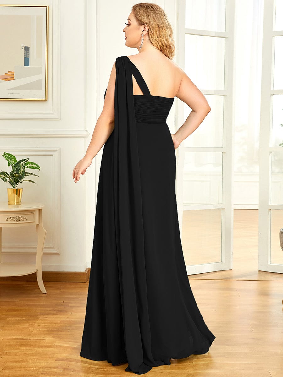 Maxi Long Chiffon One Shoulder Evening Dress for Women