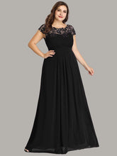 Elegant Flattering Maxi Plus Size Evening Dress #color_Black