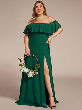 Off The Shoulder Maxi Chiffon Bridesmaid Dresses With Side Split