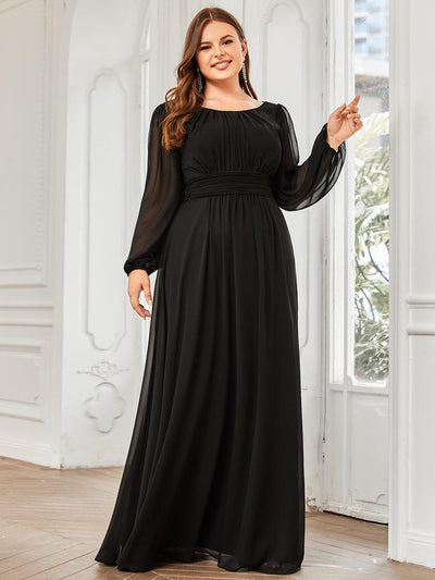 ever CELESTE|Custom Size See-Through Puff Sleeve Chiffon Bridesmaid Dress