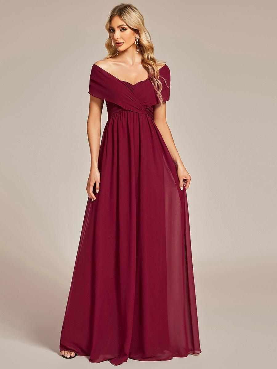 Multiway Chiffon Pleated Strapless Floor Length Bridesmaid Dress