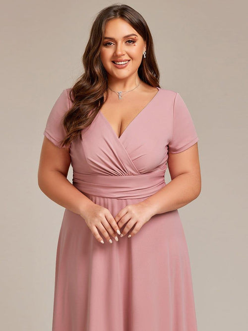Elegant Plus Size Empire Waist A-Line Bridesmaid Dress