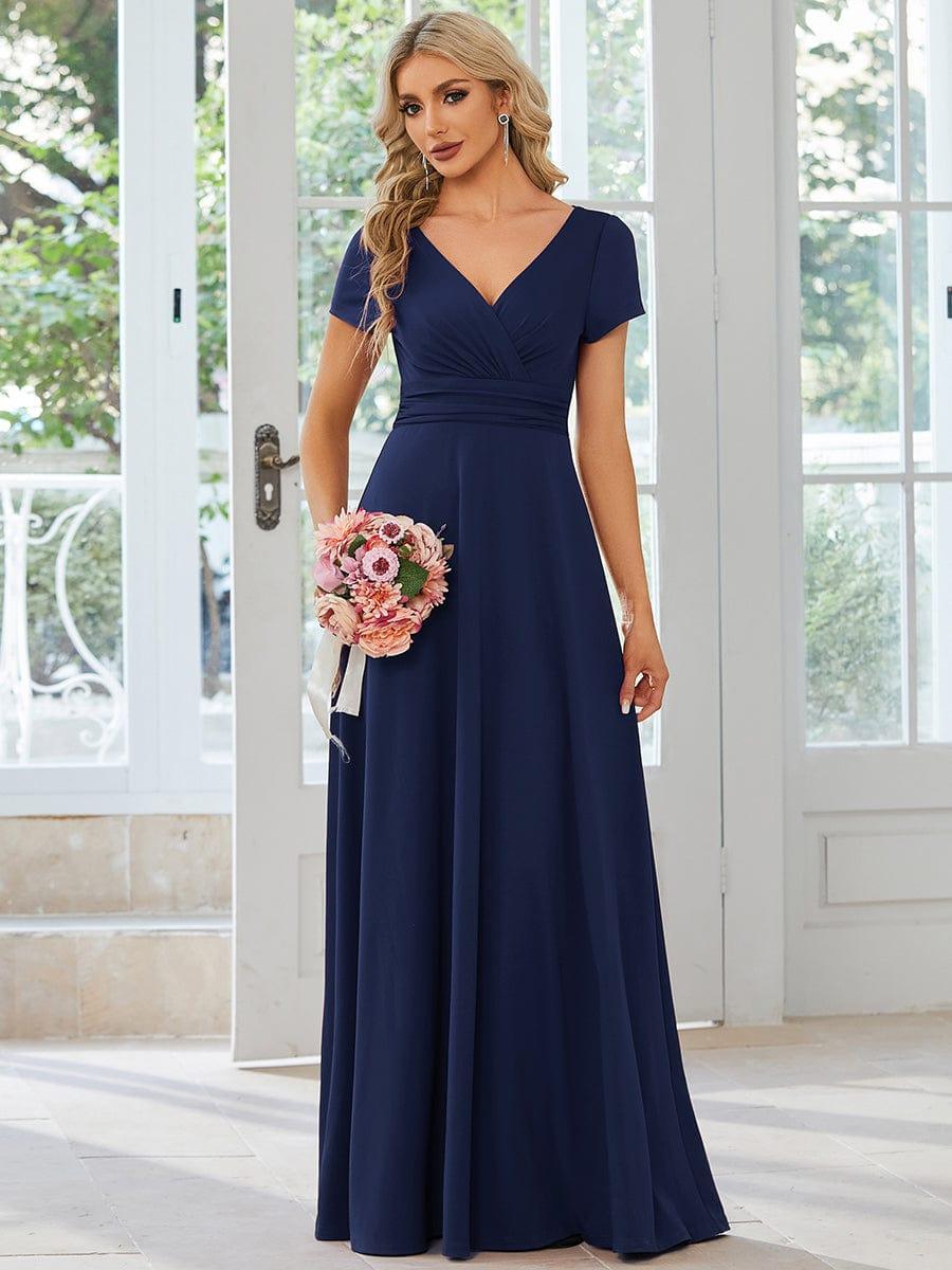 Simple blue on sale bridesmaid dresses