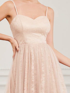 Lace Sweetheart Spaghetti Strap High Low Bridesmaid Dress