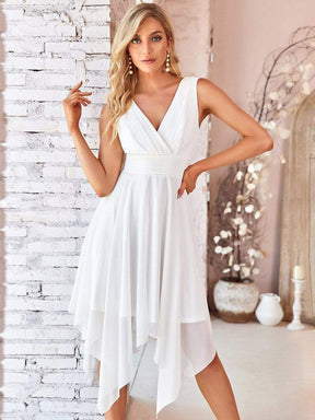 Custom Size Knee Length Chiffon Bridesmaid Dress with Irregular Hem