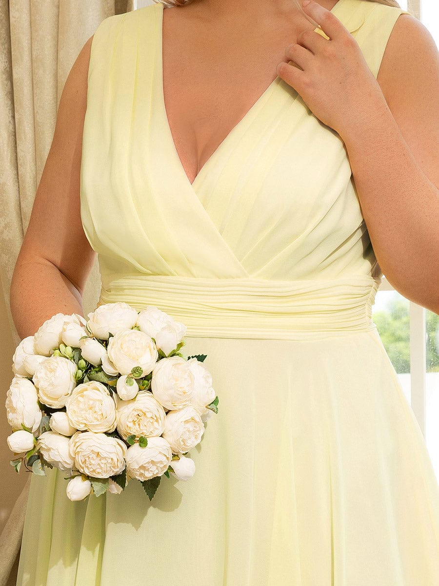 Custom Size Knee Length Chiffon Bridesmaid Dress with Irregular Hem