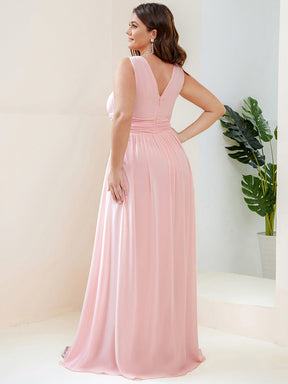 Elegant Sleeveless V-Neck Maxi Chiffon Bridesmaid Dress