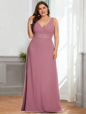 Plus Size Top Lace Keyhole Back Floor Length Bridesmaid Dress