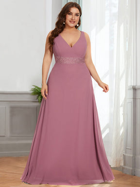 Plus Size Top Lace Keyhole Back Floor Length Bridesmaid Dress