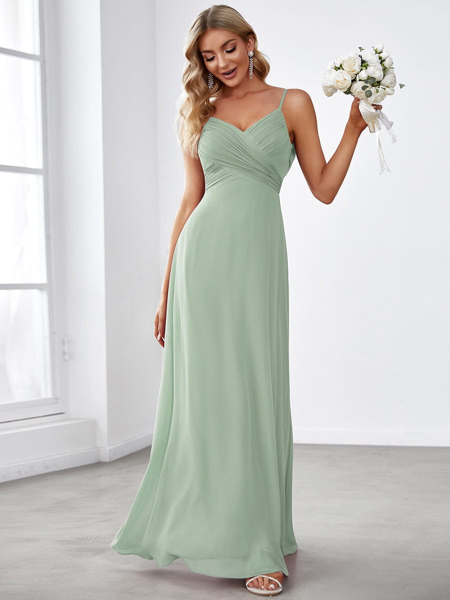 Custom Size Sweetheart Draped Back Floor Length Bridesmaid Dress #color_Mint Green