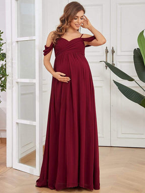 Off The Shoulder Spaghetti Straps Maxi Maternity Wedding Guest Dress