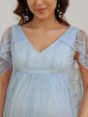 Sheer Lace Capelet Maternity Dress