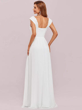 Elegant A Line Long Chiffon Bridesmaid Dress With Lace Bodice