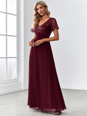 Custom Size Sequin Print Evening Party Dresses for Women with Cap Sleeve