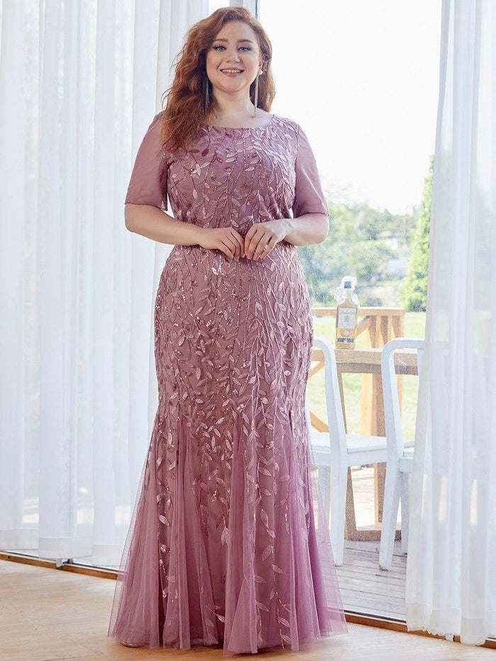 Women's Floral Sequin Fishtail Tulle Dresses for Party